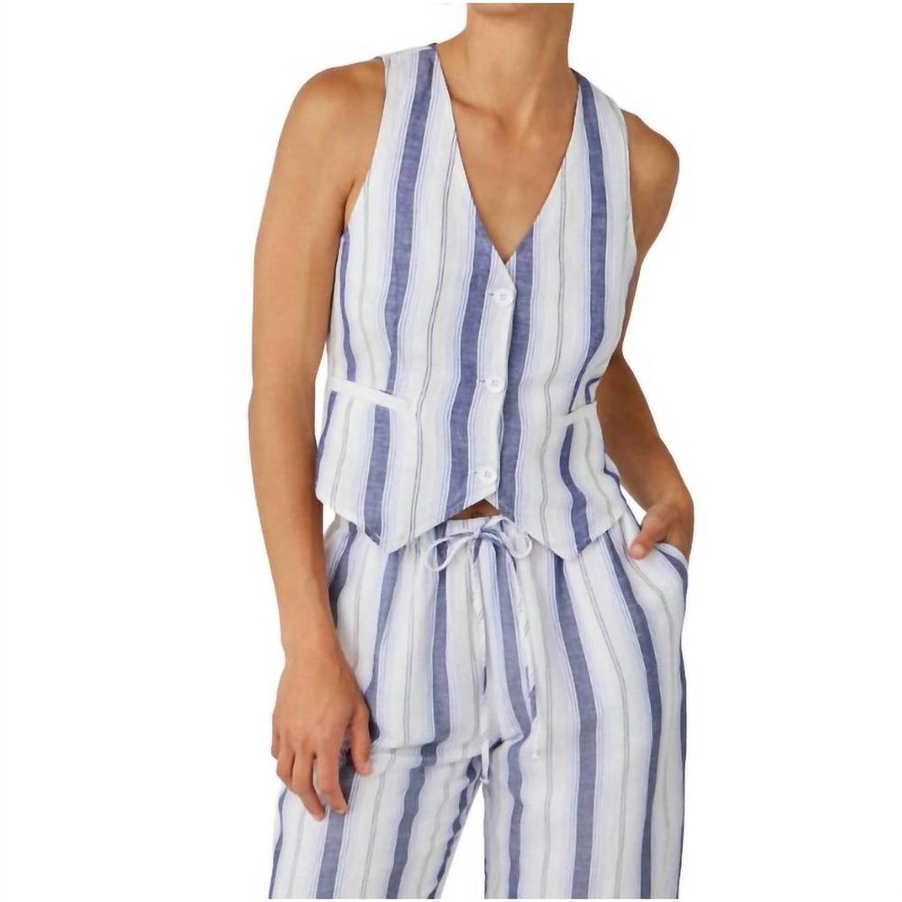 NEW BELLA DAHL cinch back vest in coastal ombre stripe